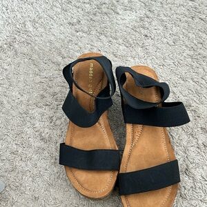 Madden Girl Black and Tan Sandals